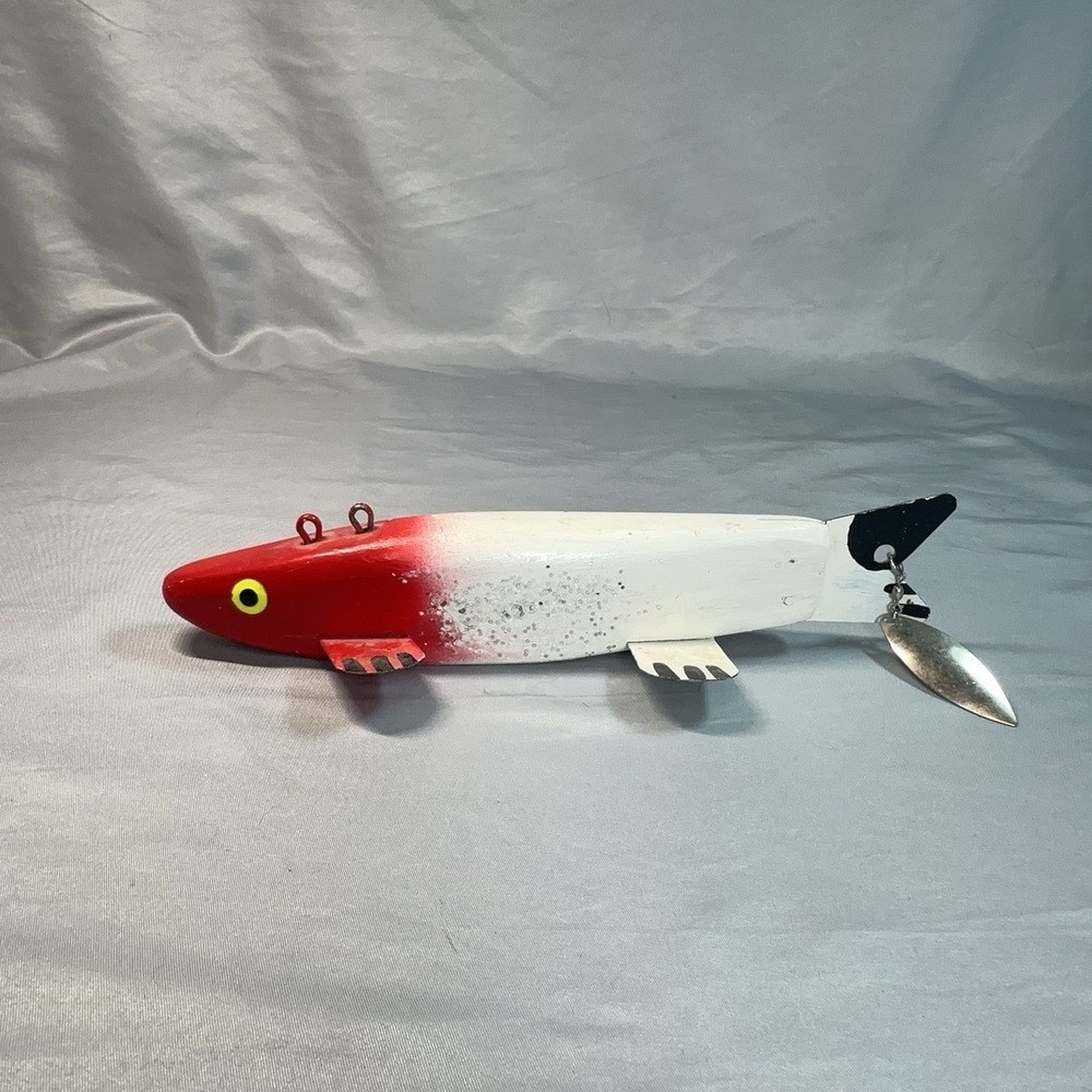Vintage Duey Johnson Signed Ice Fishing‎ Spearing Decoy Marked D Minnesota 9"